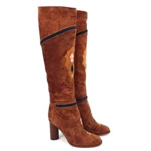 Tamara Mellon Joplin Brown Suede Knee High
Heeled Boots Size 39